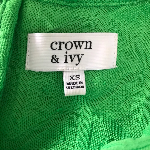 Crown and Ivy Green Embossed Fabric Sleeveless Dress - XS - Picture 8 of 8